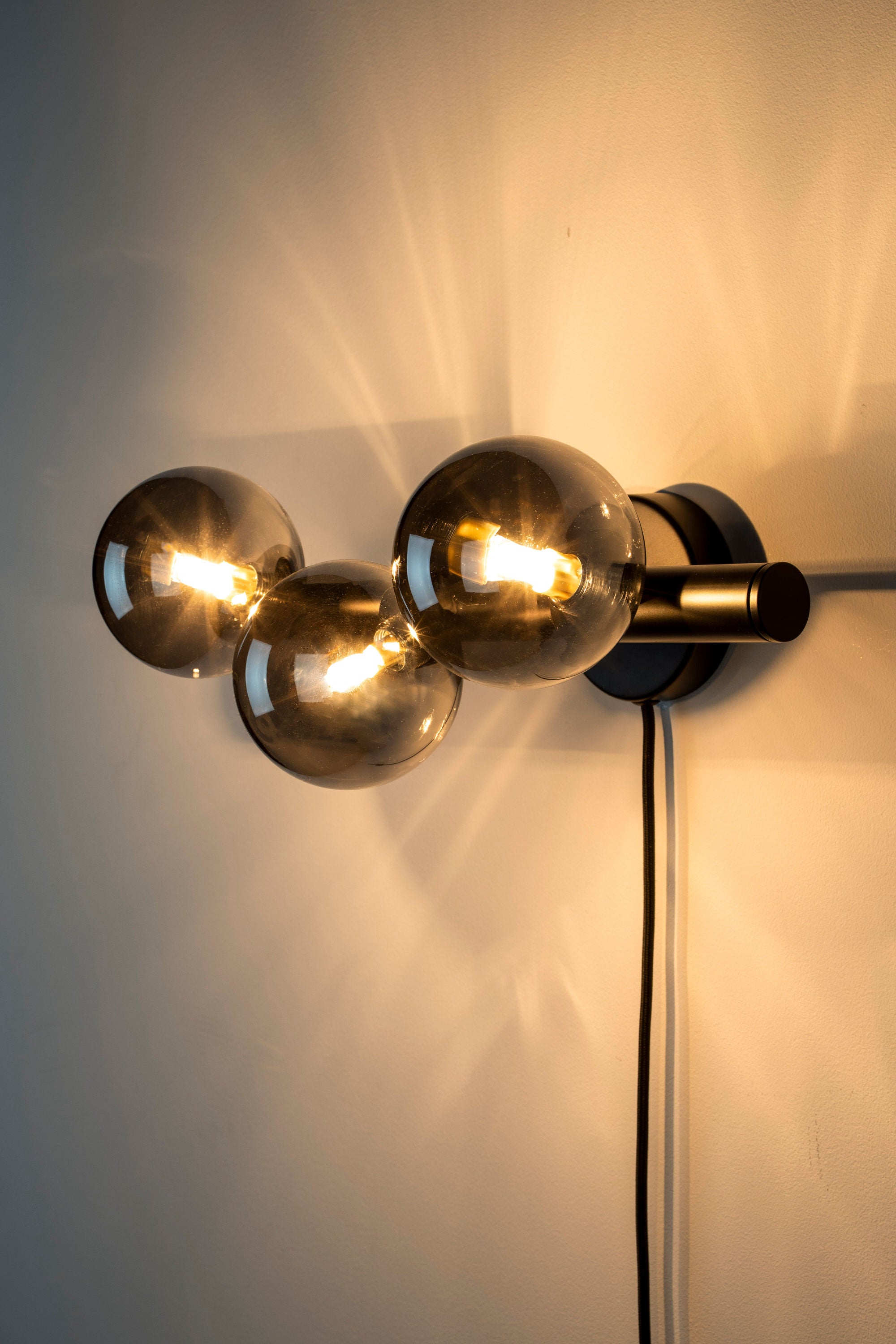 Monica Smoked Glass Orb Wall Light